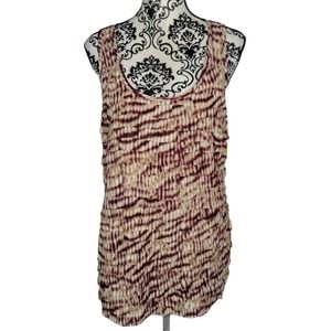 Ann Taylor Sleeveless Tiered Blouse L